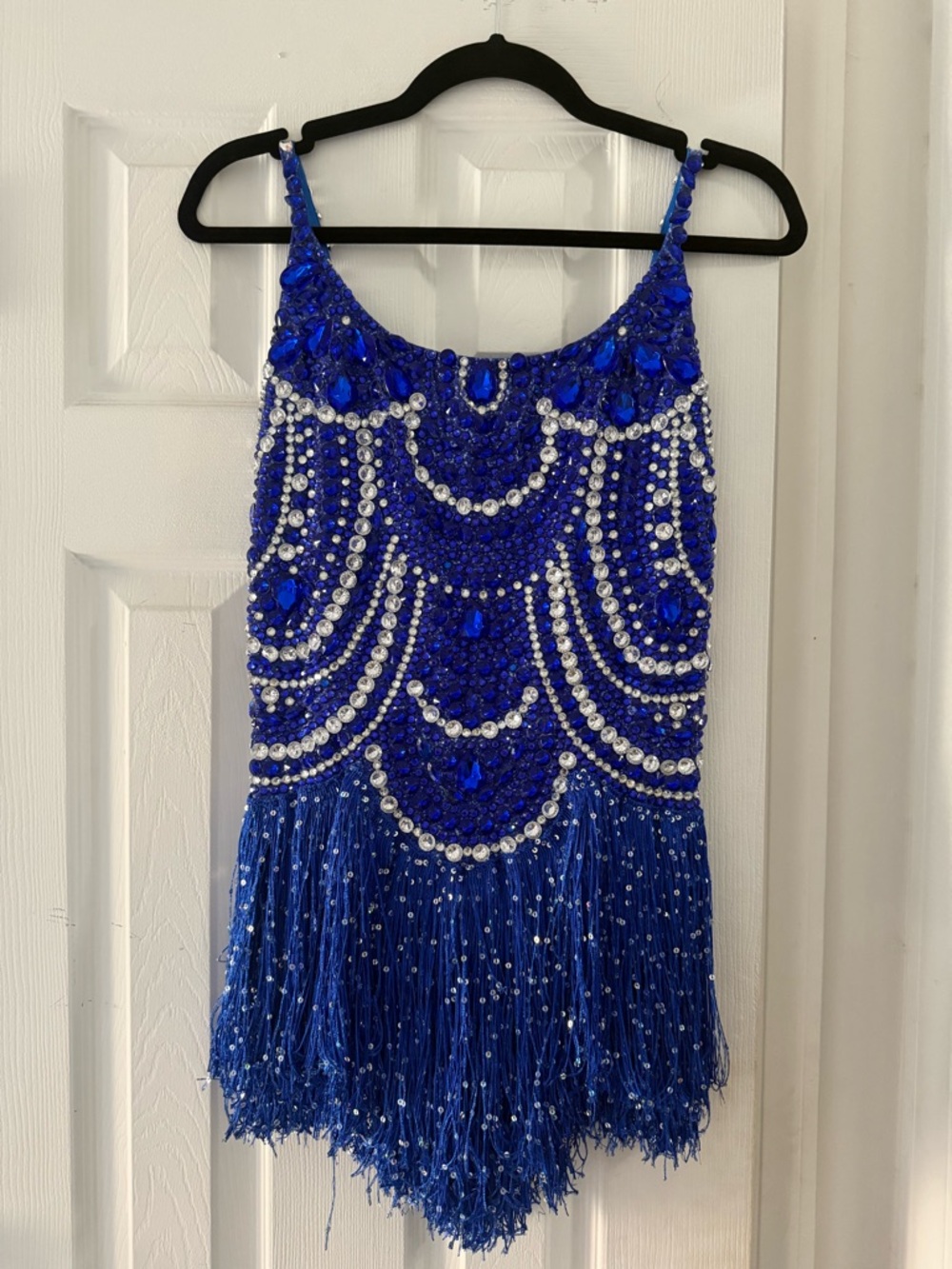 Embellished Royal Blue Beaded Bodysuit